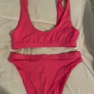 Hot pink high waist two piece